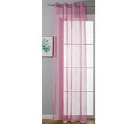 Gardinenbox 20332-cn Rideau à œillets Transparent Uni 100% Polyester Rose 225 x 140 cm