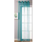 Gardinenbox 20332-cn Rideau à œillets Transparent « Uni » H x l 175 x 140 cm Turquoise Stores Rideau à œillets Finition Ruban pour Salon