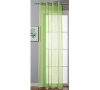 Gardinenbox 20332-cn Rideau à œillets Transparent « Uni » H x l 175 x 140 cm Vert Pomme Stores Rideau à œillets Finition Ruban pour Salon