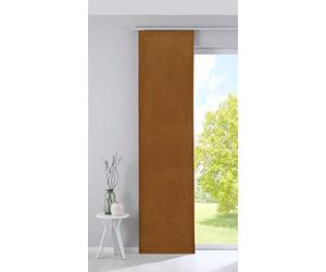 Gardinenbox 203571 Milano Rideau occultant, Coulissant, en Velours, Opaque, Moutarde, avec tringles et Barres de lestage, Rouge, (H x l) 245 x 60 cm