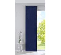Gardinenbox 203571 Milano Rideau occultant, Coulissant, en Velours, Opaque, Noir, avec tringles et Barres de lestage, Bleu, (H x l) 245 x 60 cm