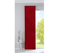 Gardinenbox 203571 Milano Rideau occultant, Coulissant, en Velours, Opaque, Noir, avec tringles et Barres de lestage, Rouge, (H x l) 245 x 60 cm