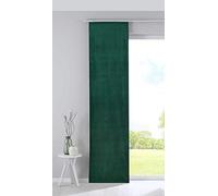 Gardinenbox 203571 Milano Rideau occultant, Coulissant, en Velours, Opaque, Noir, avec tringles et Barres de lestage, Vert, (H x l) 245 x 60 cm