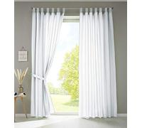 Gardinenbox 20400N2 Berlin Lot de 2 Rideaux Opaques en Micro-Satin Blanc 245 x 140 cm