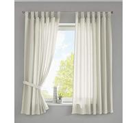 Gardinenbox 20400N2 Berlin Lot de 2 Rideaux Opaques en Micro-Satin Couleur crème 175 x 140 cm