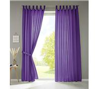 Gardinenbox 20400N2 Berlin Lot de 2 Rideaux Opaques en Micro-Satin Translucide Uni Mat 225 x 140 cm
