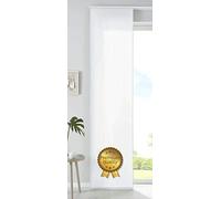 Gardinenbox 85600N Lot de 1 Rideau Coulissant en Microfibre, séparateur de pièce H x l 245 x 60 cm, Blanc Mat de Luxe avec Rail de lestage, Barre de Poids