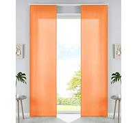 Gardinenbox 85600N2 Lot de 2 Rideaux coulissants en Microfibre Orange Mat 245 x 60 cm