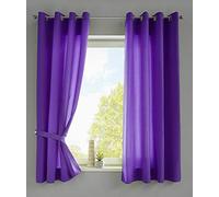 Gardinenbox Berlin 20405N2 Lot de 2 Rideaux à œillets en Microfibre Opaque Violet Mat 175 x 140 cm