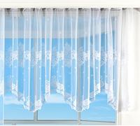 Gardinenbox Bogenstore 13140 Rideau Jacquard avec Galon fronceur Universel Blanc 145 x 300 cm