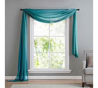 Gardinenbox Cantonnière décorative à Mains Libres, en Voile Transparent, Le complément idéal à nos Rideaux, 140 x 600 cm, Turquoise, 560