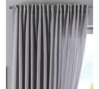 Gardinenbox Cationic « JENA » Rideau Opaque Aspect Lin chiné avec embrasses, Polyester, argenté, HxB 250x300 cm