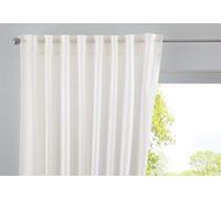 Gardinenbox Cationic « JENA » Rideau Opaque Aspect Lin chiné avec embrasses, Polyester, Ivoire, H225 x B140 cm (1er Pack)