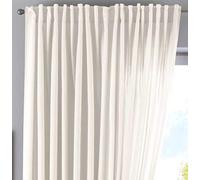 Gardinenbox Cationic « JENA » Rideau Opaque Aspect Lin chiné avec embrasses, Polyester, Ivoire, HxB 250x300 cm