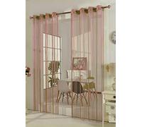 Gardinenbox Fils-Rideau à œillets-140 x 250 cm-Rose-20304, Polyester, Rose, 140 x 250 (BxH)