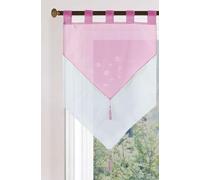 Gardinenbox Gera 2023710 Rideau Brise-bise Double Couche avec Passants en Voile Double Couche Rose 90 x 60 cm