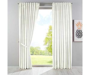 Gardinenbox Milano 20357 Lot de 2 Rideaux occultants en Velours Opaques à Passants Passage Tunnel Blackout - Bande à Repasser - Peut être raccourcie - Crème - 280 x 135 cm