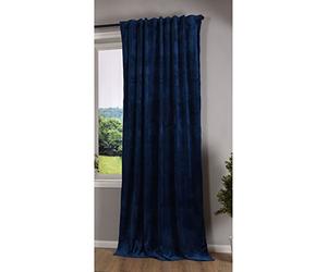 Gardinenbox Milano 20357 Rideau occultant en Velours avec Passants et Cordon de Serrage Bleu 280 x 135 cm