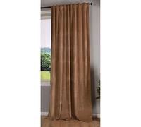 Gardinenbox Milano 20357 Rideau occultant en Velours avec Passants et Cordon de Serrage et Cordon de Serrage réglable Sable 235 x 135 cm