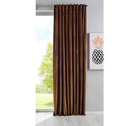 Gardinenbox Milano 20357 Rideau occultant en Velours avec Passants, Passant par Tunnel, Bande à Repasser, Peut être raccourcie Marron 1 pièce (H x l x l) 280 x 135 cm