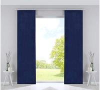 Gardinenbox Milano 203571-2 Lot de 2 Rideaux occultants en Velours Opaques avec Barres lestées Bleu H x l 245 x 60 cm
