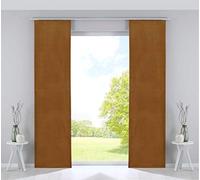 Gardinenbox Milano 203571-2 Lot de 2 Rideaux occultants en Velours Opaques avec Barres lestées Moutarde H x l 245 x 60 cm