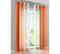 Gardinenbox Modena 10000183 Lot de 2 Rideaux verticaux avec œillets et embrasses Orange 175 x 140 cm