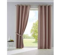 Gardinenbox Palermo 10000265-2 Lot de 2 Rideaux Opaques avec œillets et embrasses Taupe 175 x 140 cm