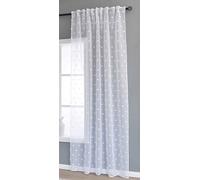 Gardinenbox Rideau 2023450 (H x l) 245 x 145 cm - Flocons de Neige naturels « Valencia » - Multibandes de Suspension Scherli - Transparent - Aspect Lin