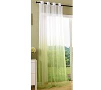 Gardinenbox Rideau à œillets Transparent dégradé de Couleurs - Certifié Öko-Tex Standard 100-100% Polyester - Vert Pomme - 245 x 140 cm