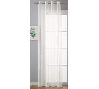 Gardinenbox Rideau à œillets « Uni » Transparent H x l 225 x 140 cm Crème Stores Rideau à œillets Finition Ruban pour Salon