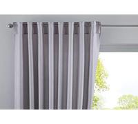 Gardinenbox Rideau Cationic « JENA » Opaque Aspect Lin avec embrasses 100% Polyester, argenté, H 145 x 140 cm