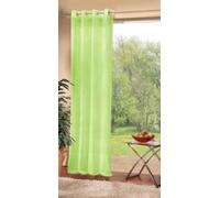 Gardinenbox Rideau en Voile à œillets Transparent UNI 100% Polyester Vert Pomme 225 x 140 cm