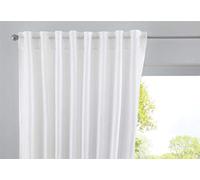 Gardinenbox Rideau Passants cachés Cationic « JENA » -Aspect Lin Opaque-avec embrasses, Polyester, Blanc, HxB 145x140 cm