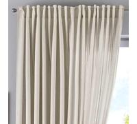 Gardinenbox Rideau Passants cachés Cationic « JENA » -Aspect Lin Opaque-avec embrasses, Polyester, Sable, HxB 250x300 cm