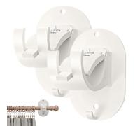 Gardinenstangenhalterungen | Klebehalterungen | Selbstklebende Klemmträger Gardinenstange - 2 Stück ABS Edelstahl Ohne Bohren 6kg Tragkraft 8x5x4cm Starker Kleber Für Glas Fliesen Bad Küche Vorhang