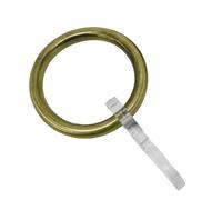 Gardinia Anneaux à Rideaux pour tringles à Rideaux de Ø 20 mm, Crochet à Plis Inclus, 6 pièces, Métal, Laiton Antique