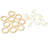 Gardinia 10 Anneaux avec Crochet Pliant, Boix, pin/Naturel, Bois