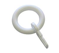 Gardinia Anneaux avec Crochet Pliant, Plastique Blanc, ABS, 6 mm