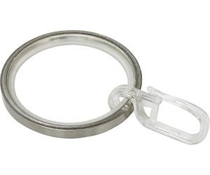 Gardinia Anneaux avec Inserts Coulissants, Métal, Steel, Effet Acier Inoxydable, Non Applicable