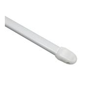 GARDINIA Barre de Vitrage, Embouts d'Extrémité en Plastique et Crochets à Vis Inclus, Extensible, 100 - 160 cm, Blanc, Métal/Plastique