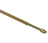 GARDINIA Barre de Vitrage, Embouts d'Extrémité en Plastique et Crochets à Vis Inclus, Extensible, 40-65 cm, Chrome, Métal/Plastique