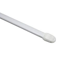 GARDINIA Barre de Vitrage, Embouts d'Extrémité en Plastique et Crochets à Vis Inclus, Extensible, 40-65 cm, Mates Argentés, Métal/Plastique
