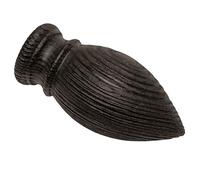 Gardinia Cartouche d'embout, 2 x Queue, Bois, Colonial brossé, pour Rideaux Ø 25 mm, colonie Satin