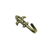 Gardinia Crochet Décoratif Fleur de Lys Bruni 5,5 cm, Steel, Laiton Effet Bronze
