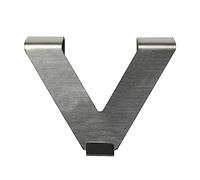 GARDINIA Crochets Décoratifs en V, Décoration de fenêtres et de Portes, Convient pour Stores à Fronces, Rideaux et voilages, Aspect INOX, Lot de 2