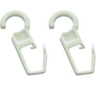 Gardinia Crochets pour Anneaux de Rideaux, 10 Pièces, Plastique, Blanc (Lot de 2)