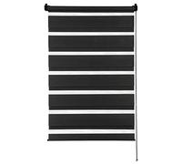 GARDINIA Double Store à Clipser ou Coller, Duo de Stores Enrouleur sans perçage, Store à tirage latéral, Bandes Transparentes et Opaques, Noir, 45 x 150 cm