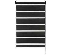 GARDINIA Double Store à Clipser ou coller, Duo de Stores Enrouleur sans perçage, Store à tirage latéral, Bandes transparentes et opaques, Noir, 90 x 150 cm
