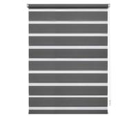 GARDINIA EASYFIX Store Double avec Rail de Montage, Store Duo, Store à tirage latéral, Bandes Transparentes et Opaques, Réglable en continu, Anthracite, 75 x 150 cm